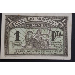 1936- ALMANSA -BILLETE - 1 PESETA - ALBACETE