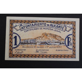 1937-  ALICANTE - 1 PESETA - BILLETE