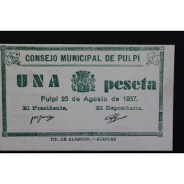 1937- PULPÍ - 1 PESETA - BILLETE - ALMERIA