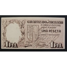 1937- VINAROZ - BILLETE - 1 PESETA - CASTELLON