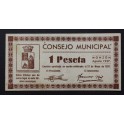 1937- MONZON - HUESCA - 1 PESETA - BILLETE