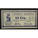 1937- MONZON - HUESCA - 25 CENTIMOS - BILLETE