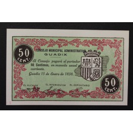 1938- GUADIX - GRANADA - 50 CENTIMOS - PAPEL MONEDA