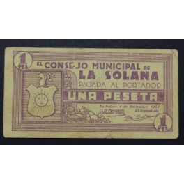 1937- LA SOLANA - 1 PESETA - CIUDAD REAL
