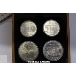 1976-OLIMPIADAS- CANADA -5 -10 DOLLARS -4 MONEDAS 