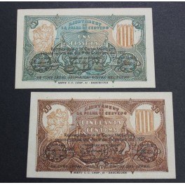 1937- PALMA CERVELLO -50 CENTIMOS -1 PESETAS -BARCELONA