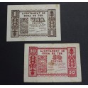 1937- RODA DE TER -50 CENTIMOS -1 PESETAS -BARCELONA