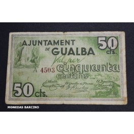 1937- GUALBA - BILLETE - 50 CENTIMOS - BARCELONA