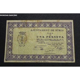 1937- RURIA - BILLETE - 1 PESETA - BARCELONA