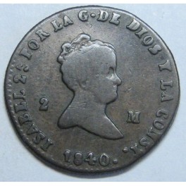 1840 - JUBIA - 2 MARAVEDIS - ISABEL II - COBRE