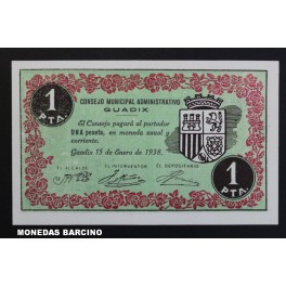 1938- GUADIX - GRANADA - 1 PESETA - BILLETE