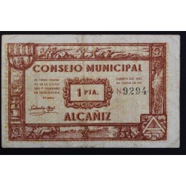 1937- ALCAÑIZ - TERUEL - 1 PESETA - BILLETE