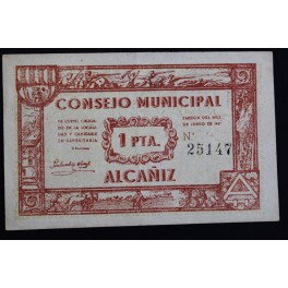 1937- ALCAÑIZ - TERUEL - 1 PESETA - BILLETE