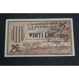 1937-FATARELLA -BILLETE - 25 CENTIMOS -TARRAGONA