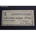1937- FOIXA - GIRONA - 2 PESETAS - BILLETE