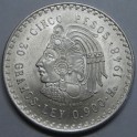 1948- CUAUHTEMOC - 5 PESOS - MEXICO- PLATA