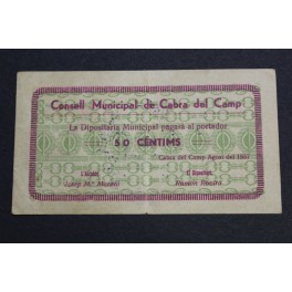 1937- CABRA del CAMP - 25 CENTIMOS -TARRAGONA