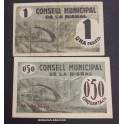 1937- LA BISBAL -GIRONA - 1 PESETA - 50 CENTIMOS - 2 BILLETES