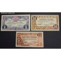 1937- LLEIDA -3 BILLETES- 1 PESETA - 50-25 CENTIMOS