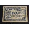 1937- BERGA - BILLETE - 1 PESETA - BARCELONA