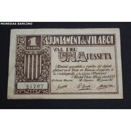 1937- VILABOI -BILLETE- 1 PESETA - BARCELONA