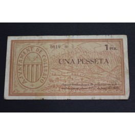 1938- COLLBATO -BILLETE - 1 PESSETA - BARCELONA