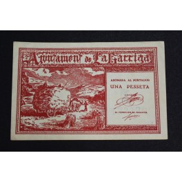 1937- LA GARRIGA - 1 PESETA - BARCELONA