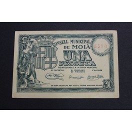 1937- MOIA - BILLETE - 1 PESETA - BARCELONA