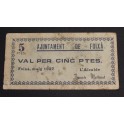 1937- FOIXA  - GIRONA - 5 PESETAS - BILLETE
