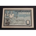 1937- LLINARS - BILLETE - 1 PESETA - BARCELONA