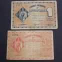 1937- AIGUAFREDA-1 PESETA -50 CENTIMOS- BARCELONA - 2 BILLETES