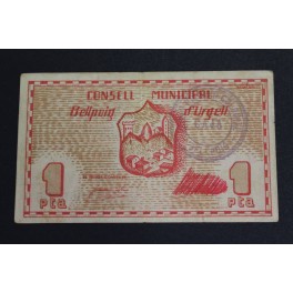 1937- BELLPUIG URGELL - LLEIDA - 25 CENTIMOS- BILLETE