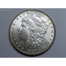 1887-PHILADELPHIA -USA- MORGAN- DOLLAR -PLATA