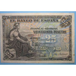 1906 - MUJER - SIN SERIE -  25 PESETAS - MADRID - BILLETE