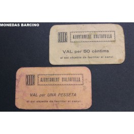 1937- ALTAFULLA-TARRAGONA -50 CENTIMOS- 1 PESETA