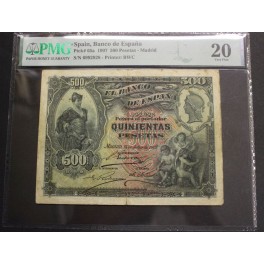 1907- ALEGORIES -MADRID- 500 PESETAS - PMG 20