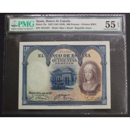 1927- ISABEL -MADRID - 500 PESETAS - PMG 55 - EPQ
