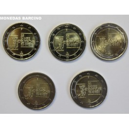 2025- UNIDAD ALEMANA- 2 EUROS -ALEMANIA-5 CECAS