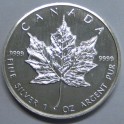 1988- HOJA  ARCE-ONZA - 5 DOLLARS -CANADA- MAPLE