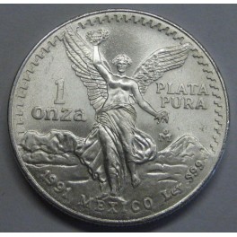 1991- LIBERTAD -ONZA - MEXICO - PLATA - BULLION