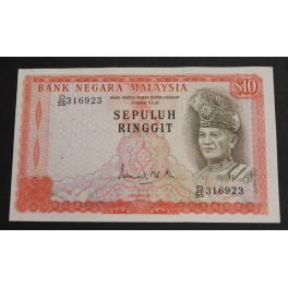 1976- MALASIA -10 RINGGIT- ABDUL RAHMAN- BILLETE 
