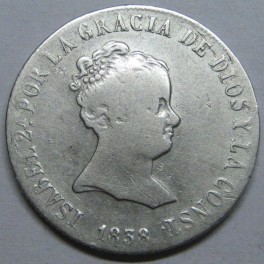 1838 - SEVILLA - 4 REALES - ISABEL II - SPAIN