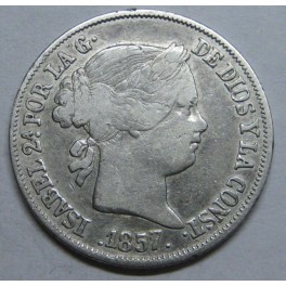 1857 - SEVILLA - 4 REALES - ISABEL II - SPAIN