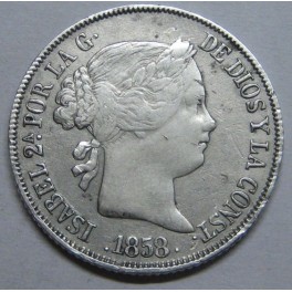 1858 - SEVILLA - 4 REALES - ISABEL II - SPAIN