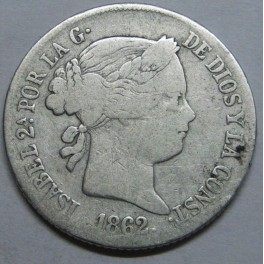1862 - SEVILLA - 4 REALES - ISABEL II - SPAIN