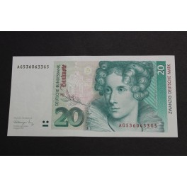 1991- ALEMANIA- 20  MARK- BILLETE-DROSTE HULSHOFF