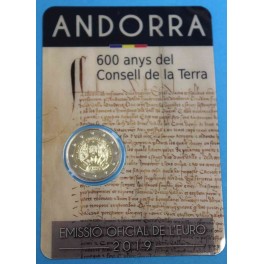 2019 - ANDORRA - 2 EURO - CONSELL DE LA TERRA  - COINCAR 