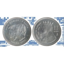2004- ISABEL I - 12 EUROS - ESPA&Ntilde;A-PLATA -CASTILLA