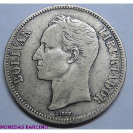 1924 - BOLIVAR - 5 BOLIVARES -  VENEZUELA