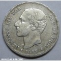 1883 - ALFONSO XII - 2 PESETAS - PLATA - ESPA&Ntilde;A